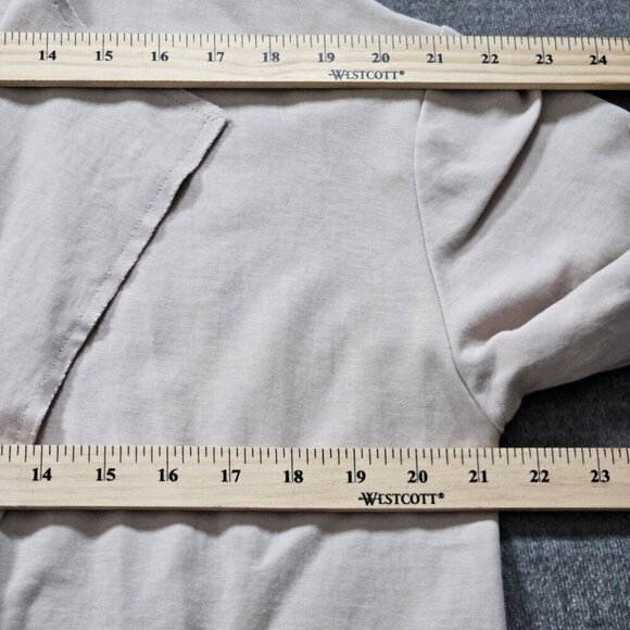 Zara Cardigan Womens L Beige LS Open Front Raw Hem Neutral Preppy Mono Boho FLAW - Picture 4 of 15